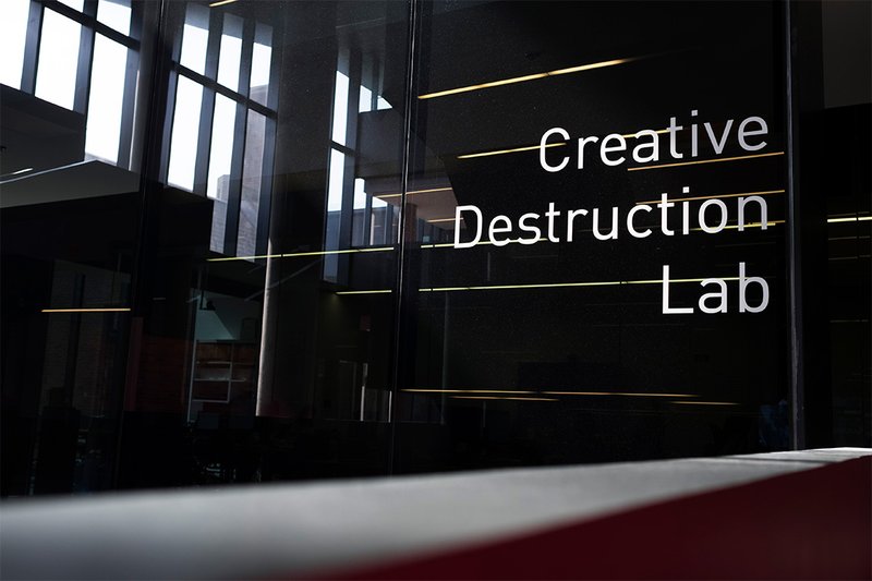 Photo of the sign for the Creative Destruction Lab